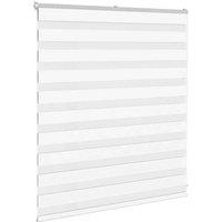 Berkfield Home Elegant Zebra Blind White 130x100 cm Fabric Width 125.9 cm Polyester