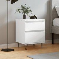 Berkfield Home Bedside Cabinet White 40x35x50 cm Engineered Wood | Size: 40 x 35 x 50 cm