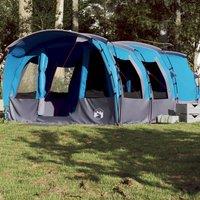 Berkfield Home Family Tent Tunnel 8-Person Blue Waterproof