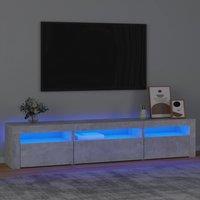 Berkfield Home TV Cabinet with LED Lights Concrete Grey 195x35x40 cm | Size: 195 x 35 x 40 cm