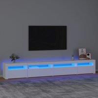 Berkfield Home TV Cabinet with LED Lights White 270x35x40 cm | Size: 270 x 35 x 40 cm