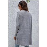Everyday The Label Women's High Rise Solid Color Open Front Lightweight Cardigan in Grey | Size: XL
