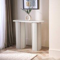 OHS Madison Console Table Ribbed Engineered Wood Entryway Display Desk in Cream
