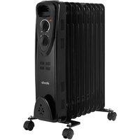 Abode Electric Heater 2000W 9 Fin Oil Filled Radiator Portable AOFR9003 in Black
