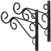 Havendro 6PCS Garden Hanging Basket Brackets Plant Hanger Hook in Black