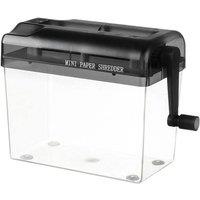 VOGREX Black A6 Mini Paper Shredder Hand Crank Personal Strip Cut