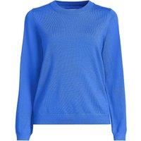 Lands' End Women's Merino Crew Neck Jumper in Blue | Size: 16-18
