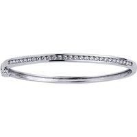 Jewelco London Women's Sterling Silver CZ Eternity Baby Bangle Bracelet