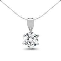 Jewelco London Women's 18ct White Gold 0.35ct Diamond Solitaire Charm Pendant in Silver