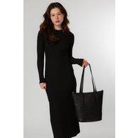 NiNa Amora Women's 'Lara' Leather Tote Bag in Black