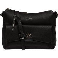 Cultured London Women's 'Sylvie' Leather Shoulder Bag in Black