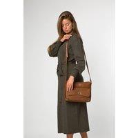 Cultured London Women's 'Sylvie' Leather Shoulder Bag in Tan