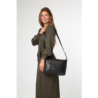 Cultured London Women's 'Ondine' Leather Shoulder Bag in Black