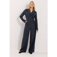 Long Tall Sally Women's Tall Wide Leg Jumpsuit in Mid Navy | Size: 10