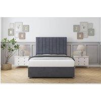 Comfort Beds Tokyo Plush Divan Base No Drawers - 26 Headboard in Dark Grey | Size: Super King