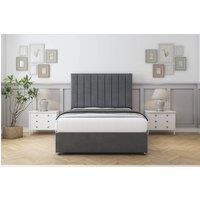 Comfort Beds Tokyo Coniston Divan Base No Drawers - 26 Headboard in Dark Grey | Size: Super King