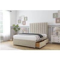 Comfort Beds Tokyo Plush Divan Base 2 Drawers - 26 Headboard in Cream | Size: Small Double