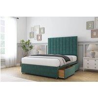 Comfort Beds Tokyo Plush Divan Base 2 Drawers - 26 Headboard in Emerald | Size: Small Double