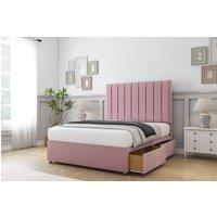 Comfort Beds Tokyo Plush Divan Base 2 Drawers - 26 Headboard in Pink | Size: Double