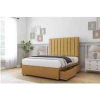 Comfort Beds Tokyo Plush Divan Base 2 Drawers - 54 Headboard in Mustard | Size: Super King