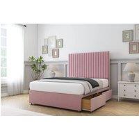 Comfort Beds Denver Plush Divan Base 4 Drawers - 26 Headboard in Pink | Size: Double