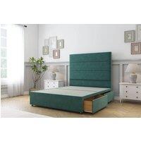 Comfort Beds Rosa Plush Divan Base 2 Drawers - 54 Headboard in Emerald | Size: Small Double