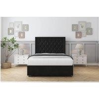 Comfort Beds Rio Plush Divan Base No Drawers - 26 Headboard in Black | Size: Super King