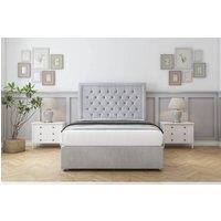Comfort Beds Rio Naples Divan Base No Drawers - 54 Headboard in Silver | Size: Super King