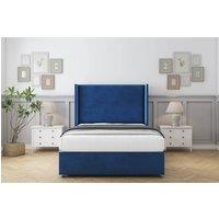 Comfort Beds Madrid Plush Divan Base No Drawers - 54 Wingback in Navy | Size: Super King