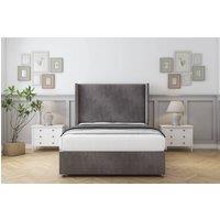 Comfort Beds Madrid Naples Divan Base No Drawers - 54 Wingback in Grey | Size: Super King