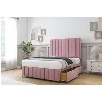 Comfort Beds Sara Plush Divan Base 2 Drawers - 26 Headboard-Footboard in Pink | Size: Super King