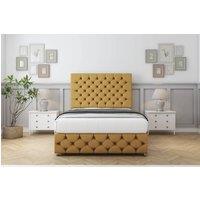 Comfort Beds Florida Plush Divan Base No Drawers - 26 Headboard-Footboard in Mustard | Size: King