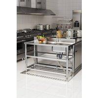 Living and Home Multifunctional Stainless-Steel Kitchen Sink with Shelves in Silver