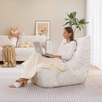 Dprodo Lazy Floor Sofa Couch, Ergonomic Design Fireside Chair in Beige | Size: 1 Pack