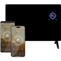 DMD Collective Smart Wi-Fi Glass Panel Heater Touchscreen 2000W Freestanding & Free Wall Brackets in Black