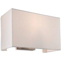 Netlighting Fargo 1 Light Single Indoor Wall Light Brushed Steel Cream Shade E27 in Grey