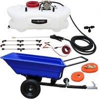 Monstershop ATV Tipping Trailer & 60 Litre Sprayer in Blue