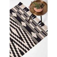 Homescapes Dinan Black & White Kilim Cotton Rug | Size: 120 cm x 170 cm