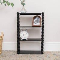 Melody Maison Black Wooden Bobble Framed 3 Tier Shelf