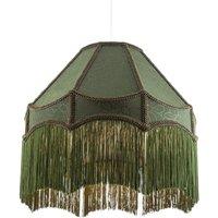 Happy Homewares Classic Forest Green Floral Jacquard Victorian Empire Pendant Shade in Dark Green | Size: 16 inches