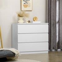 HOMCOM Chest of Drawers, 3 Drawer Storage Cabinet Unit for Bedroom in White