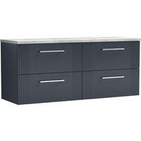 Balterley 4 Drawer Wall Hung Vanity Unit Grey Laminate Worktop, 1200mm