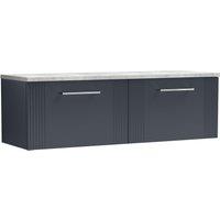 Balterley 2 Drawer Wall Hung Vanity Unit Grey Laminate Worktop, 1200mm