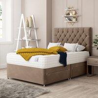 Bed Choices Windsor Divan Bed With 2 drawers, Mattress & 26 Headboard - Plush Velvet in Brown | Size: King