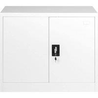 Moderna White Steel Filing Cabinet, 1 Shelf, Lockable 2 Door, 90cm Office Storage