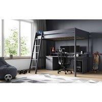 Noomi Tera Solid Wood Small Double Gaming High Sleeper Bed in Grey