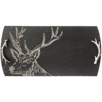 Selbrae House Slate Serving Tray - Large - Stag - Gift Boxed in Dark Grey | Size: 1 Pack