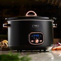 Cooks Professional 8L Digital Slow Cooker with Lid, Removable Bowl & 3 Heat Settings in Rose Gold