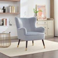 Artemis Home Madison Velvet Fabric Accent Chair in Light Blue