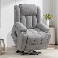 Artemis Home Lovell Electric Lift Assist Riser Recliner with Massage & Heat in Light Grey
